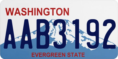 WA license plate AAB3192