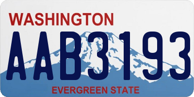 WA license plate AAB3193