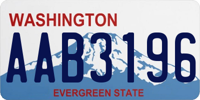 WA license plate AAB3196