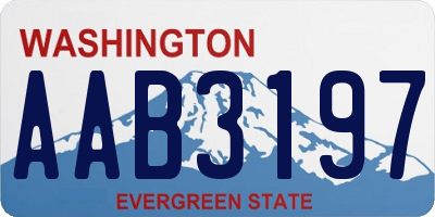 WA license plate AAB3197