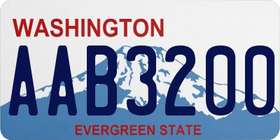 WA license plate AAB3200
