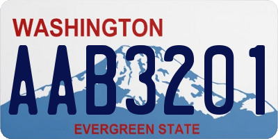 WA license plate AAB3201