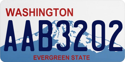 WA license plate AAB3202