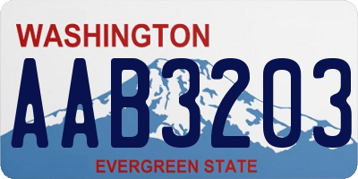 WA license plate AAB3203