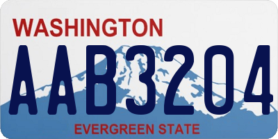 WA license plate AAB3204