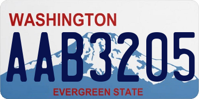 WA license plate AAB3205