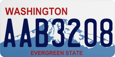 WA license plate AAB3208
