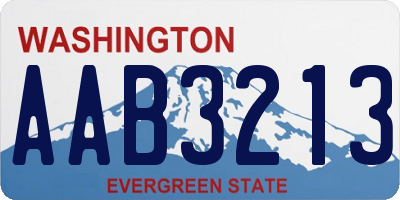 WA license plate AAB3213