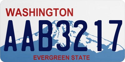 WA license plate AAB3217