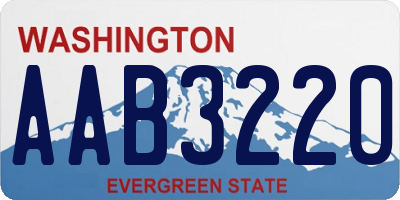 WA license plate AAB3220