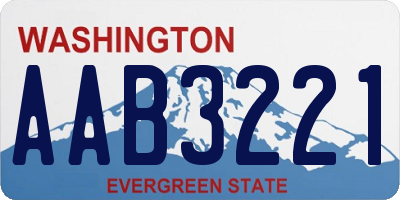 WA license plate AAB3221