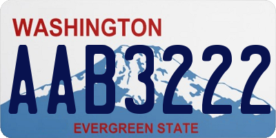 WA license plate AAB3222