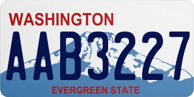 WA license plate AAB3227