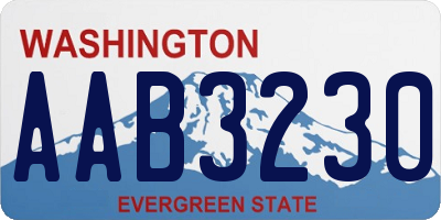 WA license plate AAB3230