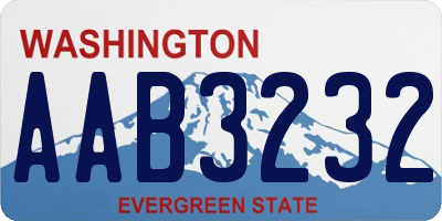 WA license plate AAB3232