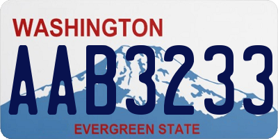 WA license plate AAB3233