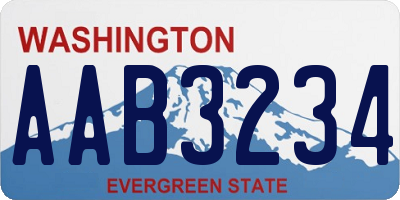 WA license plate AAB3234