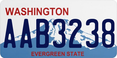 WA license plate AAB3238
