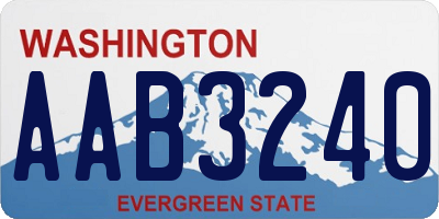 WA license plate AAB3240