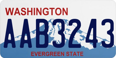 WA license plate AAB3243