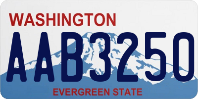 WA license plate AAB3250