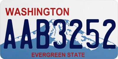 WA license plate AAB3252