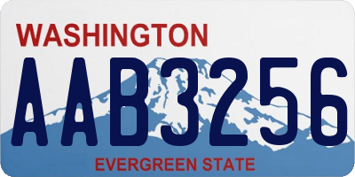 WA license plate AAB3256