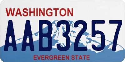 WA license plate AAB3257