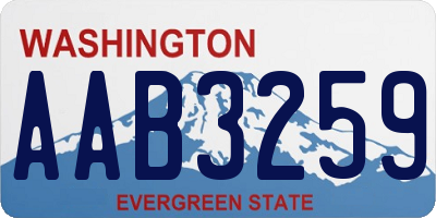 WA license plate AAB3259