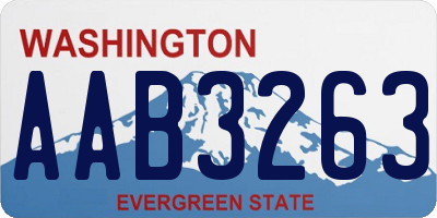 WA license plate AAB3263