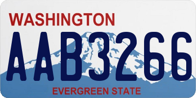 WA license plate AAB3266