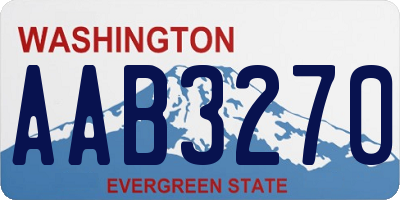 WA license plate AAB3270