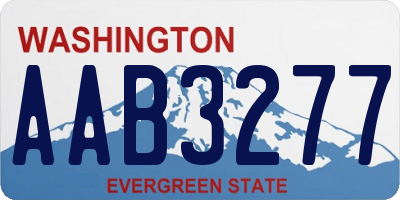 WA license plate AAB3277