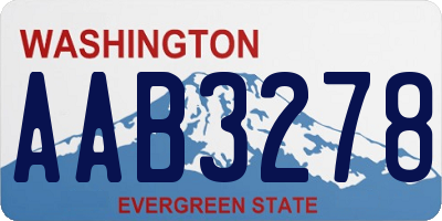 WA license plate AAB3278