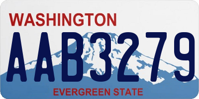 WA license plate AAB3279