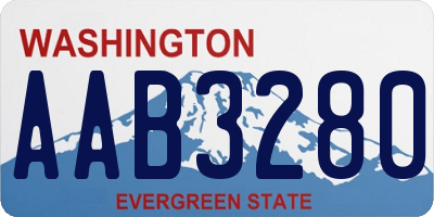 WA license plate AAB3280