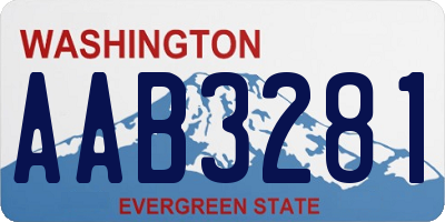 WA license plate AAB3281