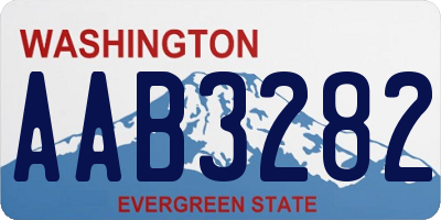 WA license plate AAB3282