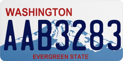 WA license plate AAB3283