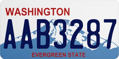 WA license plate AAB3287