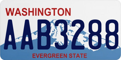 WA license plate AAB3288