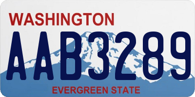 WA license plate AAB3289