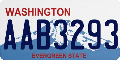 WA license plate AAB3293