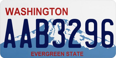 WA license plate AAB3296
