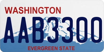 WA license plate AAB3300