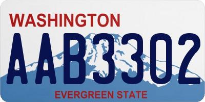WA license plate AAB3302