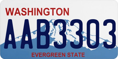 WA license plate AAB3303