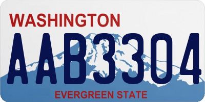 WA license plate AAB3304