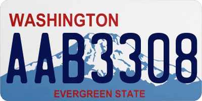 WA license plate AAB3308