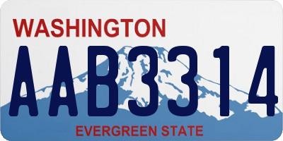 WA license plate AAB3314
